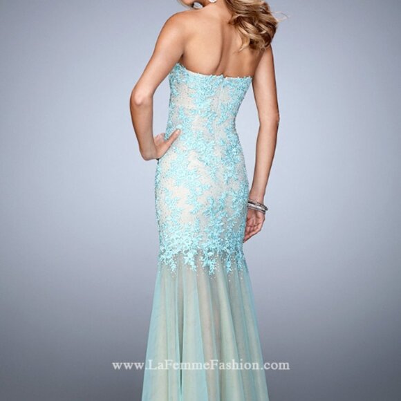 La Femme 21604 Evening Dress Light Mint size 2 - Picture 2 of 5